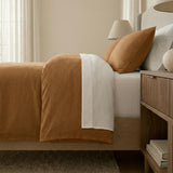 Renee Taylor Washed Linen Cotton Quilt Cover Set Double Terracotta