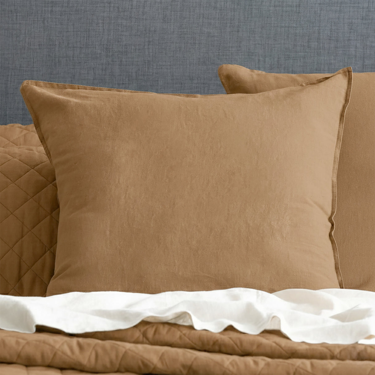 Renee Taylor Washed Linen Cotton Euro P/Case Terracotta