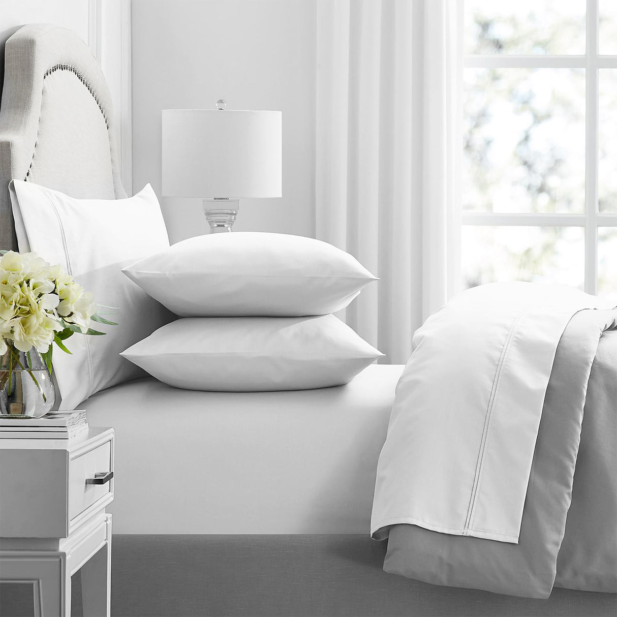 Renee Taylor 1000 Thread Count Egyptian Cotton Sheet Set Queen Snow