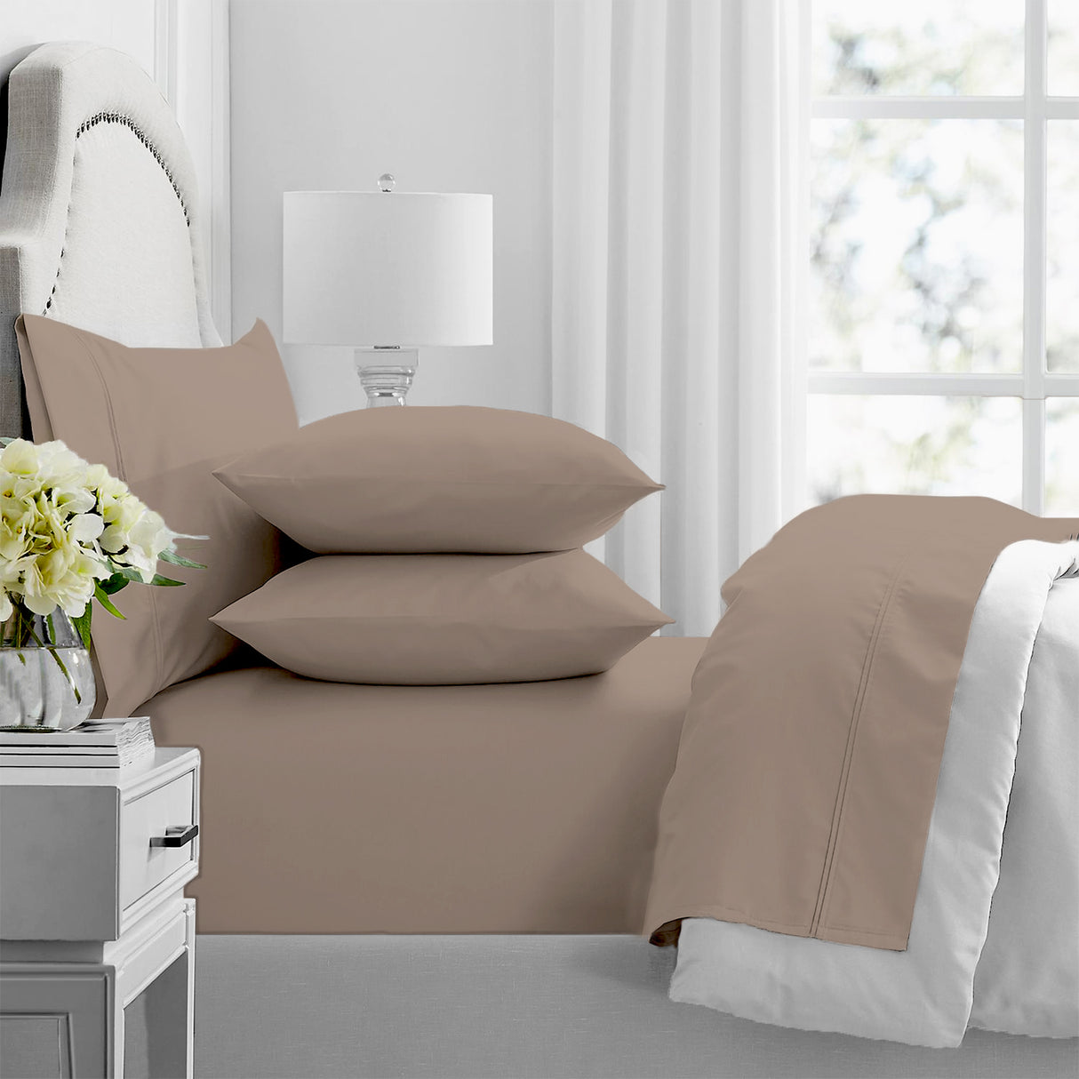 Renee Taylor 1000 Thread Count Egyptian Cotton Sheet Set King Sand