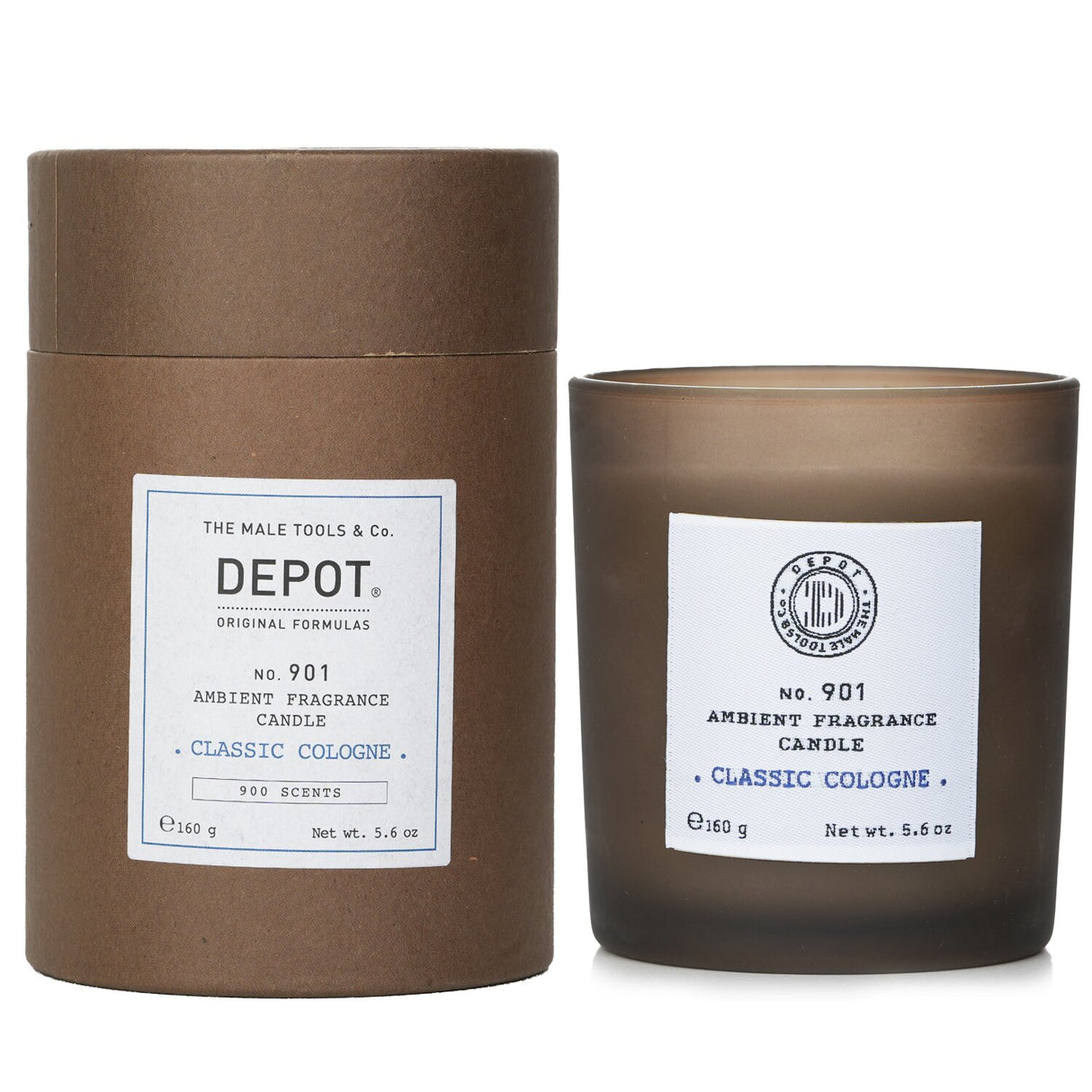 Luxurious Depot - No. 901 Classic Cologne candle (160g) radiating elegance and warmth, perfect for enhancing any space.