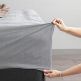 175 GSM Egyptian Cotton Flannelette Fitted and Pillow Case Set Double Striped