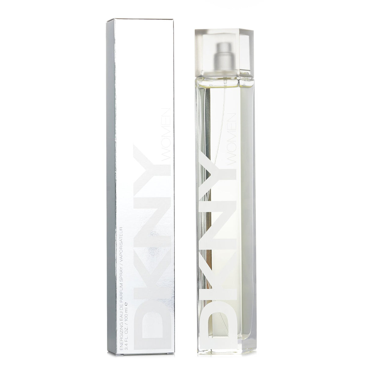 DKNY Women Energizing Eau De Parfum Spray in an elegant 100ml bottle, featuring vibrant citrus and floral notes for a refreshing scent.