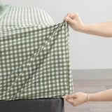 175 GSM Egyptian Cotton Flannelette Fitted & Pillow Case Long Single Gingham