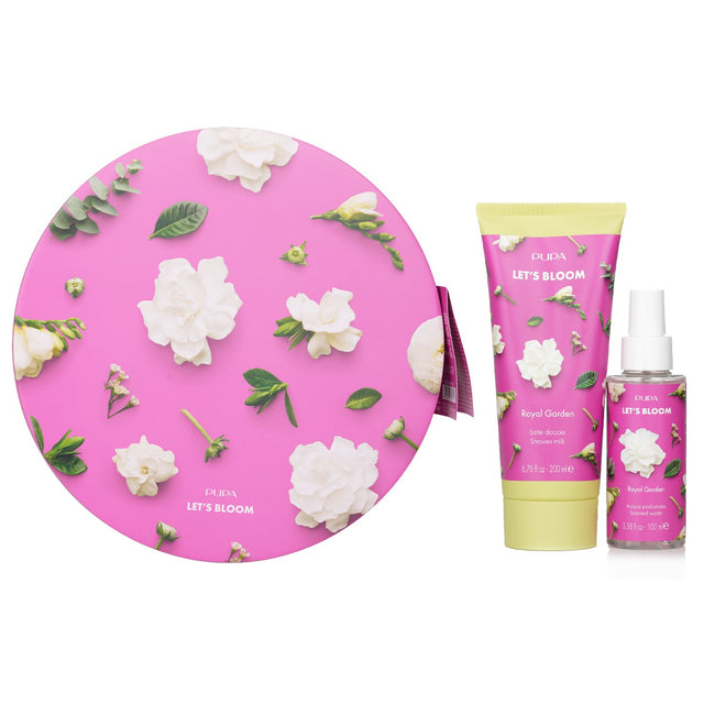 Pupa Let's Bloom Kit 2 Royal Garden featuring shower milk and scented water for luxurious self-care and gifting.