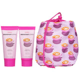 Pupa Breakfast Lovers Kit featuring cappuccino-scented shower milk and body lotion in a stylish purse for skincare enthusiasts.