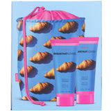 Pupa Breakfast Lovers Kit featuring croissant shower milk and body lotion in a stylish bag, perfect for pampering or gifting.
