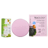 Teaology Matcha Infusion set with lifting serum, hydrating eye mask, and reusable silicone patches for radiant skin.