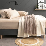 175 GSM Egyptian Cotton Flannelette Fitted and Pillow Case Set Single Diamond