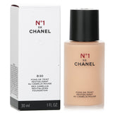 Chanel N°1 Red Camellia Revitalizing Foundation #B30, a 30ml buildable foundation for a luminous, youthful glow with natural ingredients.