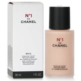 Chanel N°1 Red Camellia Foundation #BR12 in 30ml, offering a luminous finish and nourishing skincare benefits.