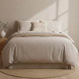 175 GSM Egyptian Cotton Flannelette Quilt Cover Set Queen Vintage Stripe