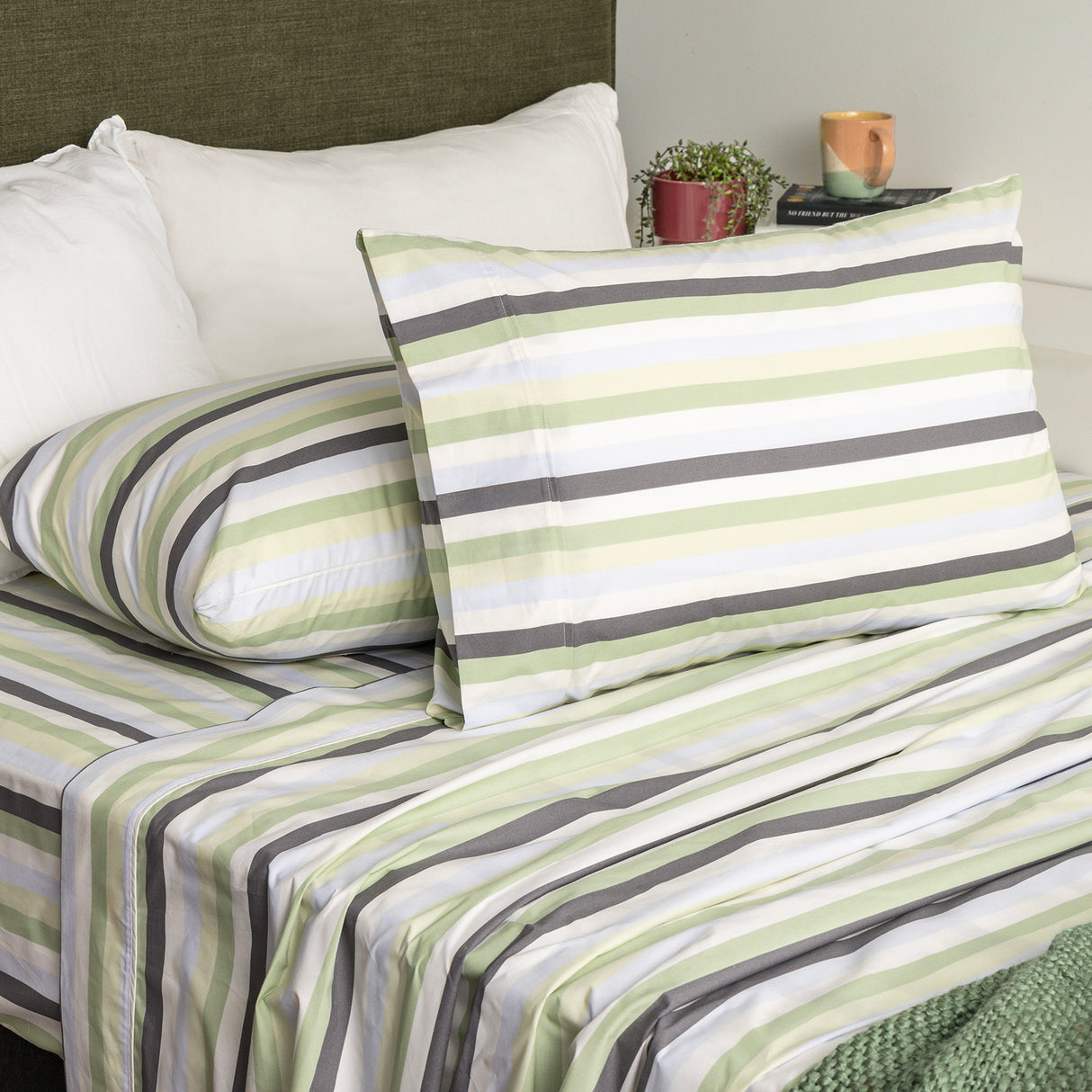 Renee Taylor Jardin Organic Cotton Patterned Sheet Set Double