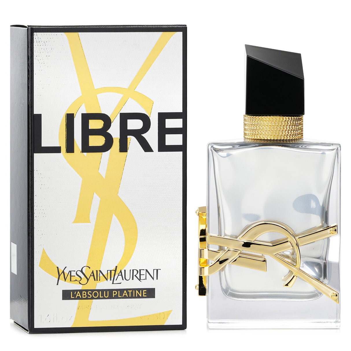 Yves Saint Laurent Libre L'Absolu Platine 50ml parfum spray showcasing vibrant bergamot, lavender, and a striking bottle design.