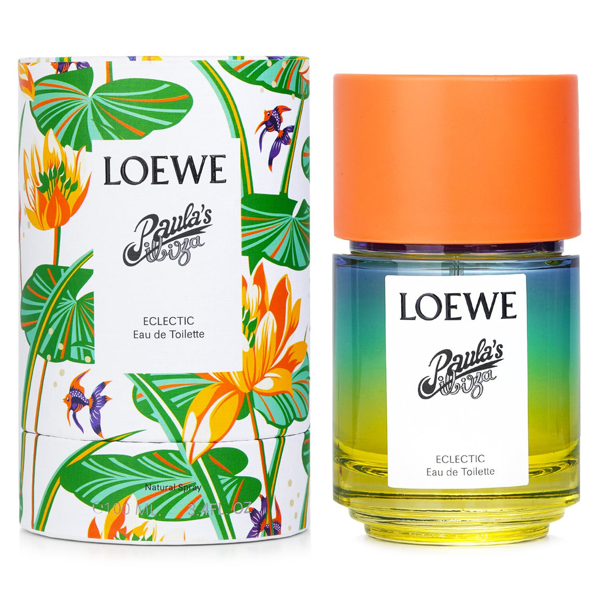 Loewe Paula's Ibiza Eclectic Eau De Toilette, 100ml, vibrant citrus-floral scent inspired by Ibiza's lively summer spirit.