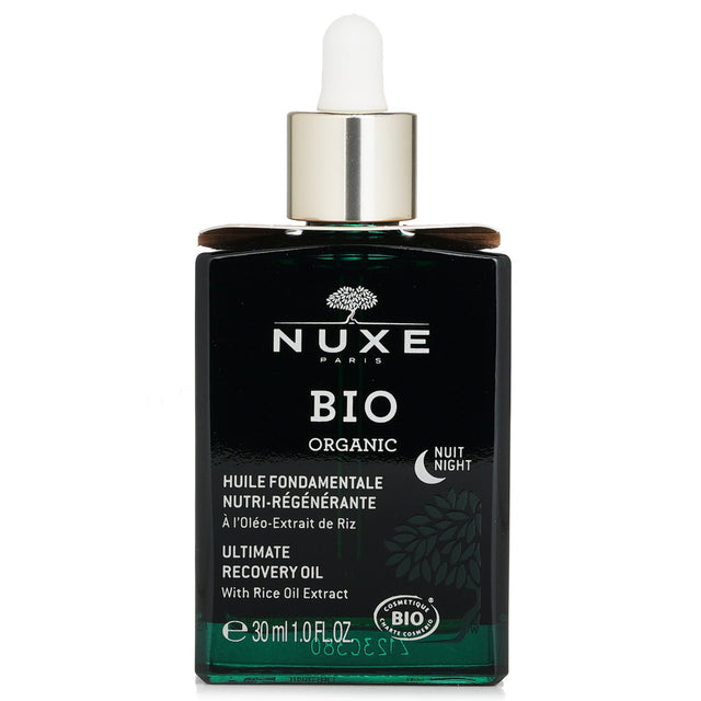 Nuxe Bio Organic Night Recovery Oil, 30ml; replenishing face oil for deep overnight skin repair and hydration.