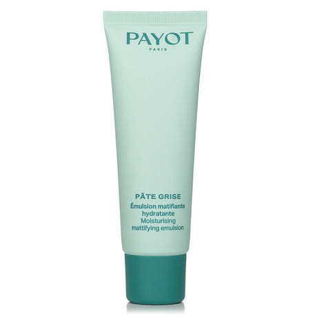 Payot Pate Grise emulsion for oily skin, hydrates, mattifies, and reduces imperfections with natural ingredients.