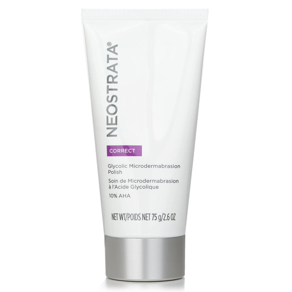 Neostrata Glycolic Microdermabrasion Polish in a 75g tube, featuring 10% Glycolic Acid for radiant, smooth skin.