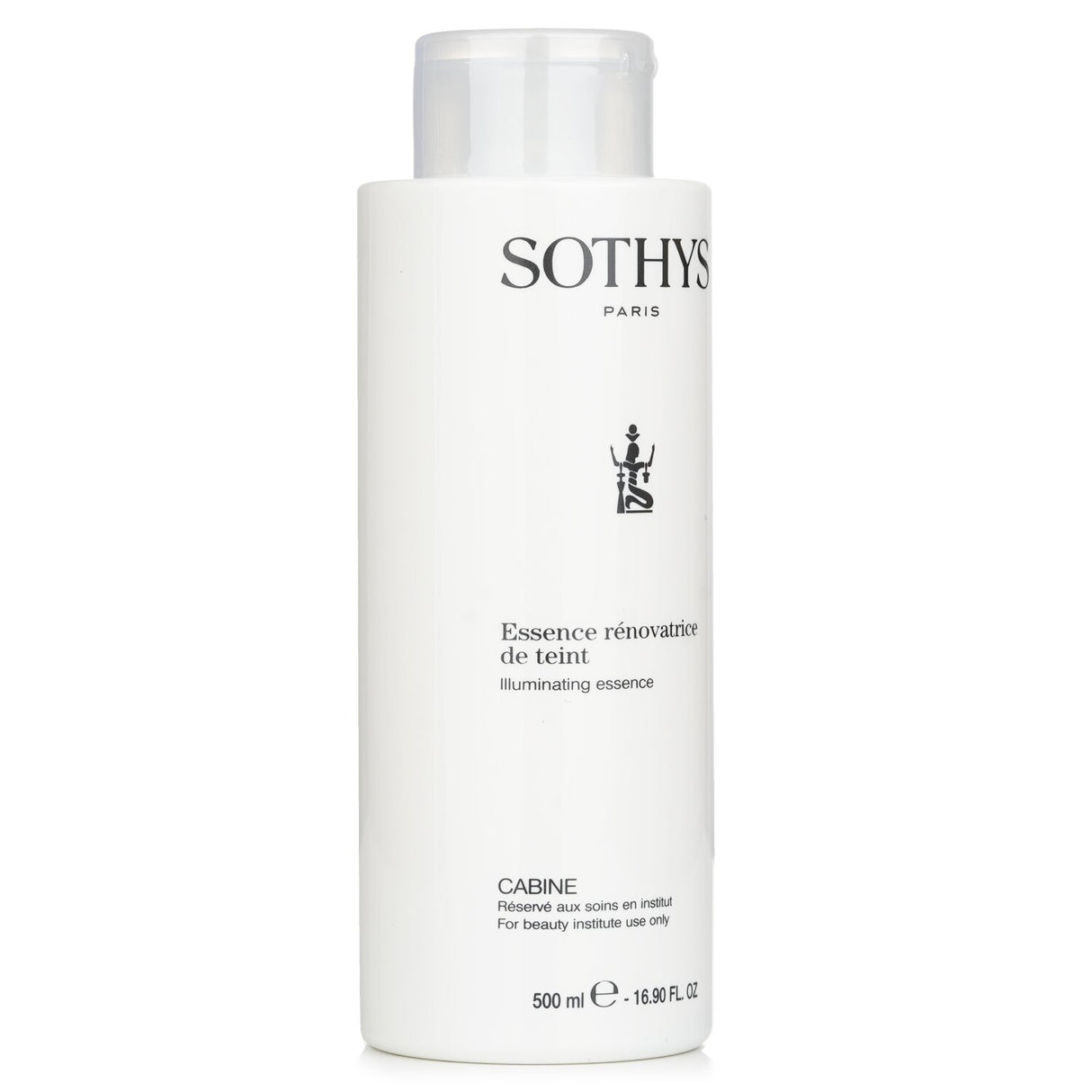 Sothys Illuminating Essence in 500ml promotes radiant skin, targets pigmentation, hydrates, and soothes with organic extracts.