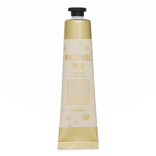 Luxurious White Noel Musk hand cream with seven moisturizers for soft, fragrant hands; non-greasy and quick-absorbing formula.