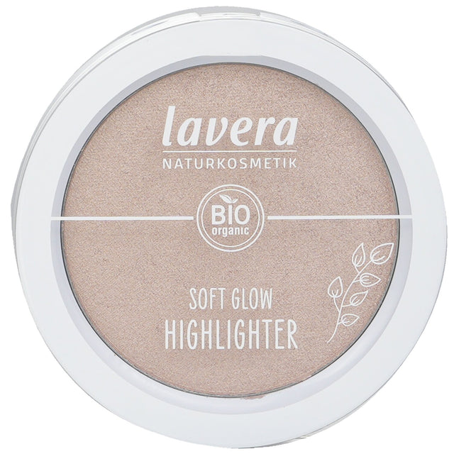 Vegan highlighter #02 Ethereal Light by Lavera, featuring a soft glow formula with organic almond oil for radiant skin.