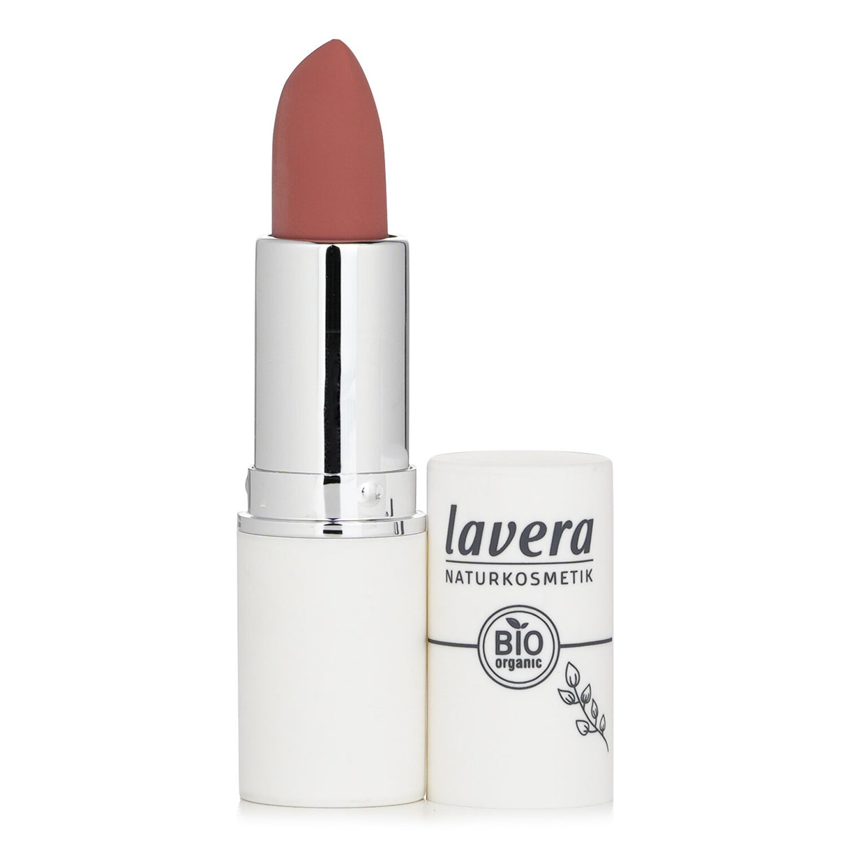 Lavera Comfort Matt Lipstick in #05 Smoked Rose, featuring matte finish, nourishing shea and cocoa butters, and 6-hour wear.