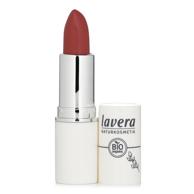 Lavera Cream Glow Lipstick #02 Retro Rose offers intense color and silky finish, perfect for sensitive skin with 93% natural ingredients.