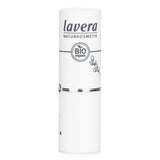 Lavera Cream Glow Lipstick in Pink Grapefruit, vibrant color with a silky finish, made from 93% natural ingredients.