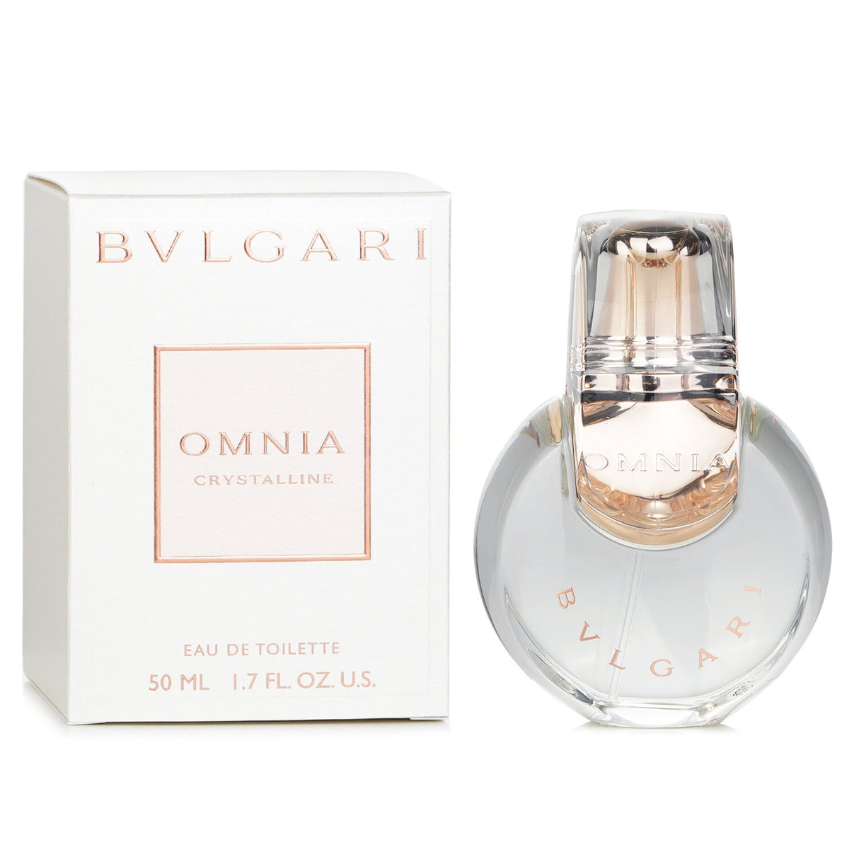 "Bvlgari Omnia Crystalline Eau De Toilette Spray 50ml, featuring floral and fruity notes for a refreshing, elegant scent."