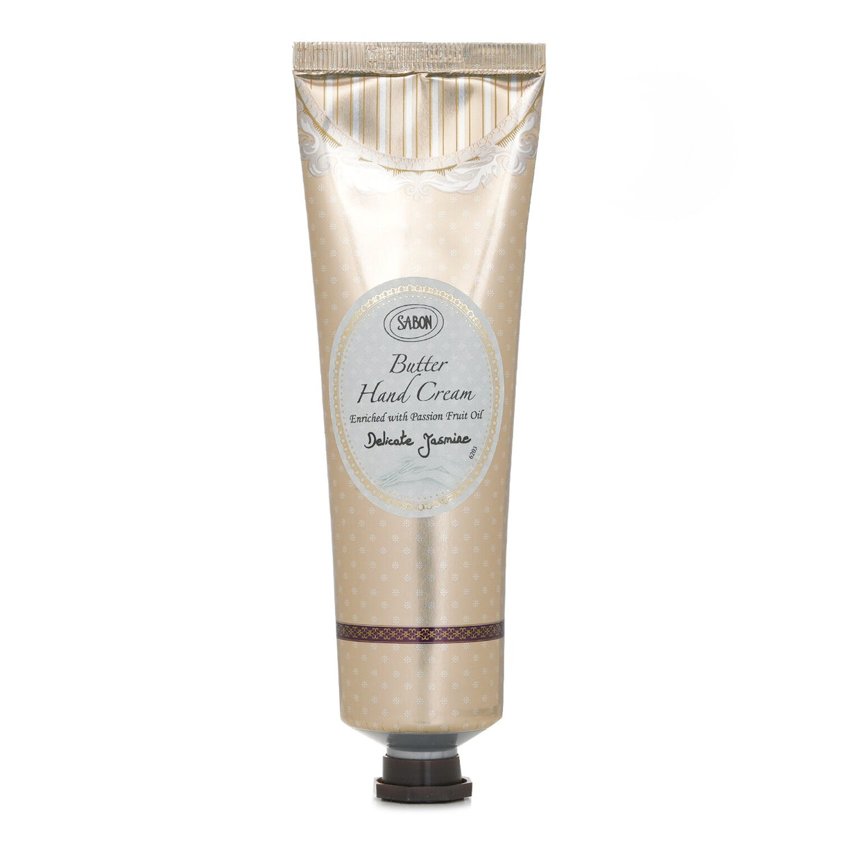 Luxurious Sabon Butter Hand Cream in Delicate Jasmine, 75ml tube, deeply hydrates and nourishes dry skin with a soothing scent.