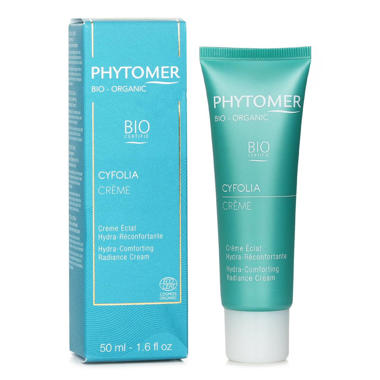 Luxurious 50ml Phytomer Hydra Comforting Cream with Cyfolia algae for radiant, hydrated skin in a soft, melting texture.