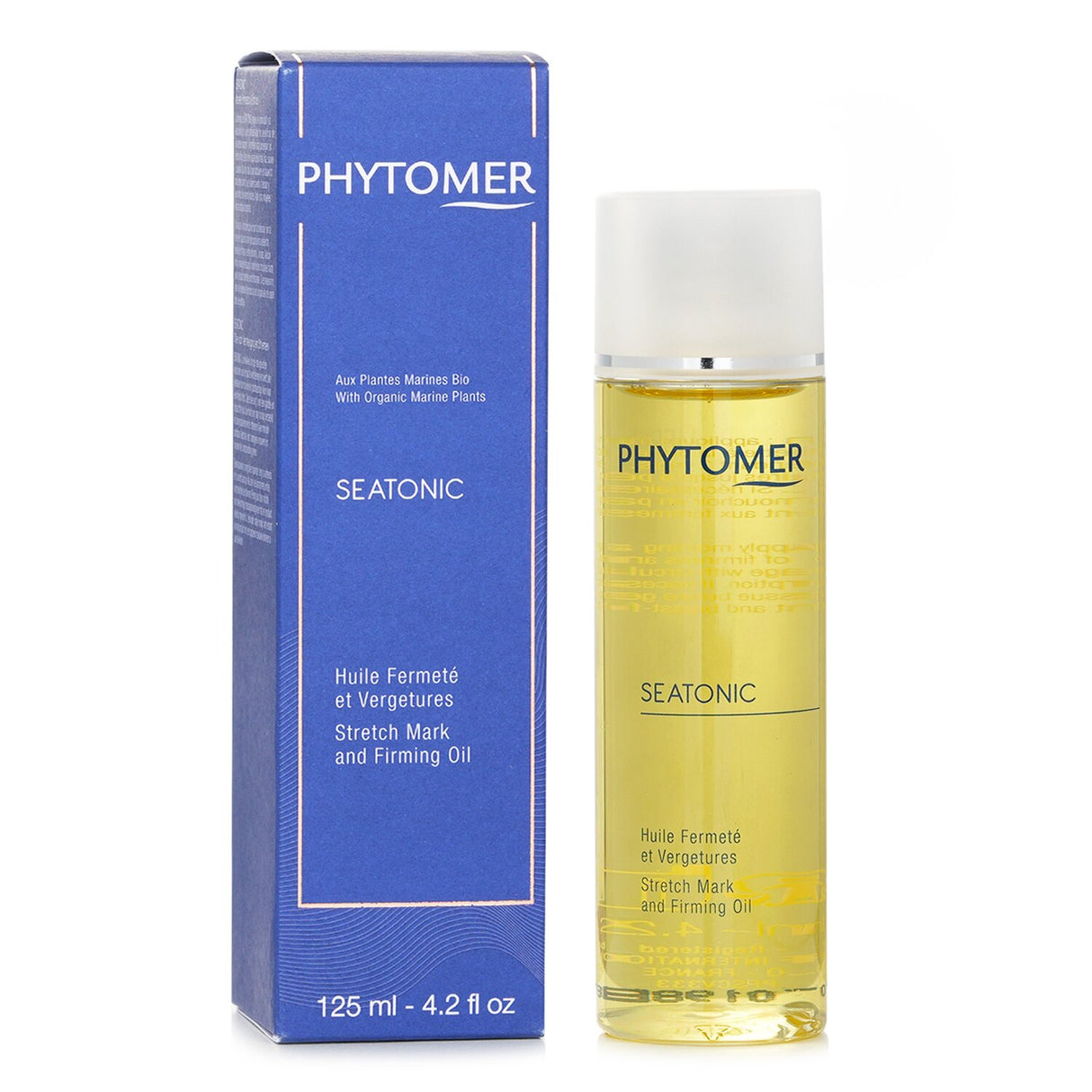 Phytomer SeaTonic Stretch Mark and Firming Oil in a sleek bottle, designed to nourish skin and reduce stretch marks effectively.