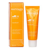 Phytomer Sun ReSet SPF 50 sunscreen in a 50ml tube, offering hydration, UV protection, and a floral scent for all skin types.