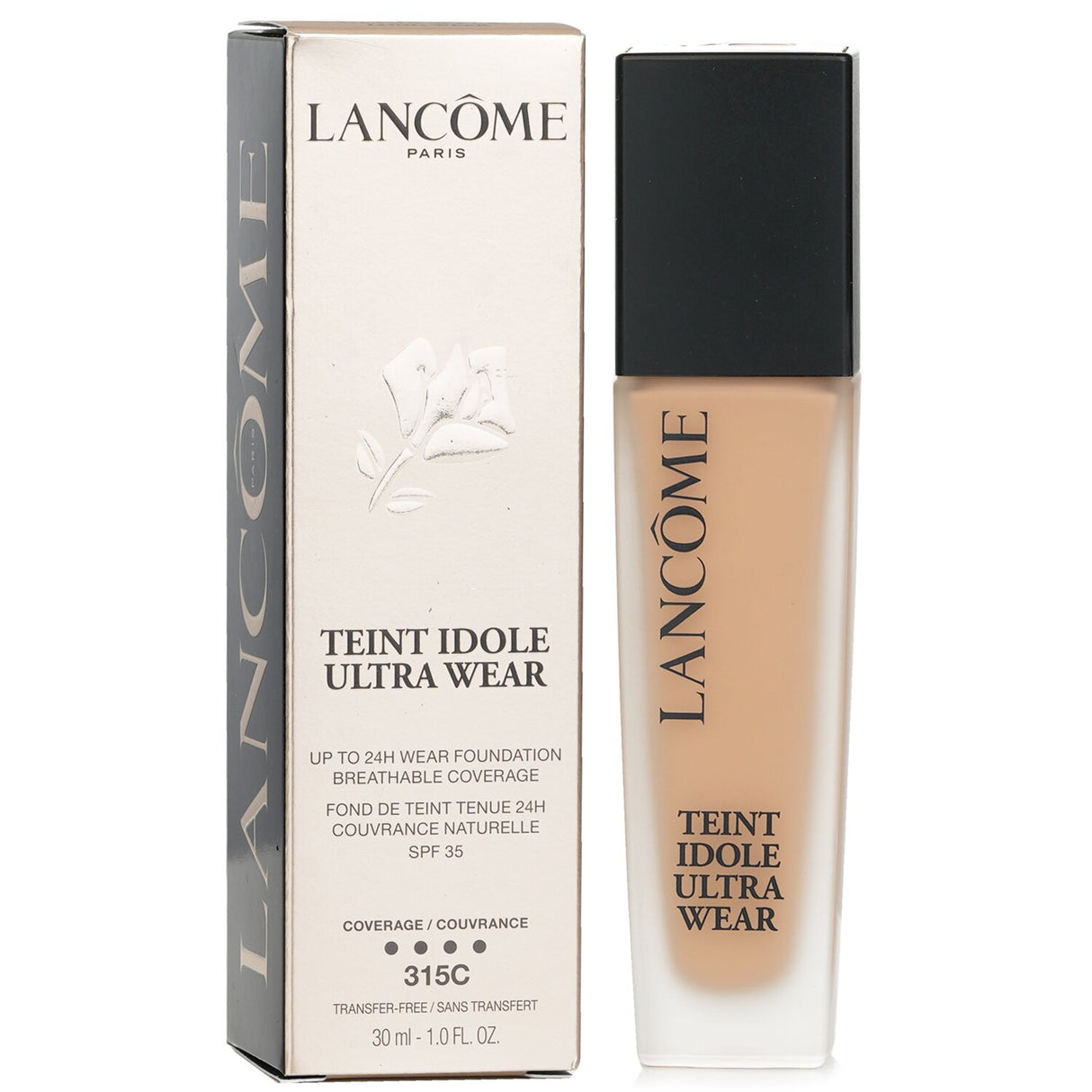 Lancome Teint Idole Ultra Wear Foundation #315C, 30ml; long-lasting, lightweight, SPF38, ideal for Asian skin tones.