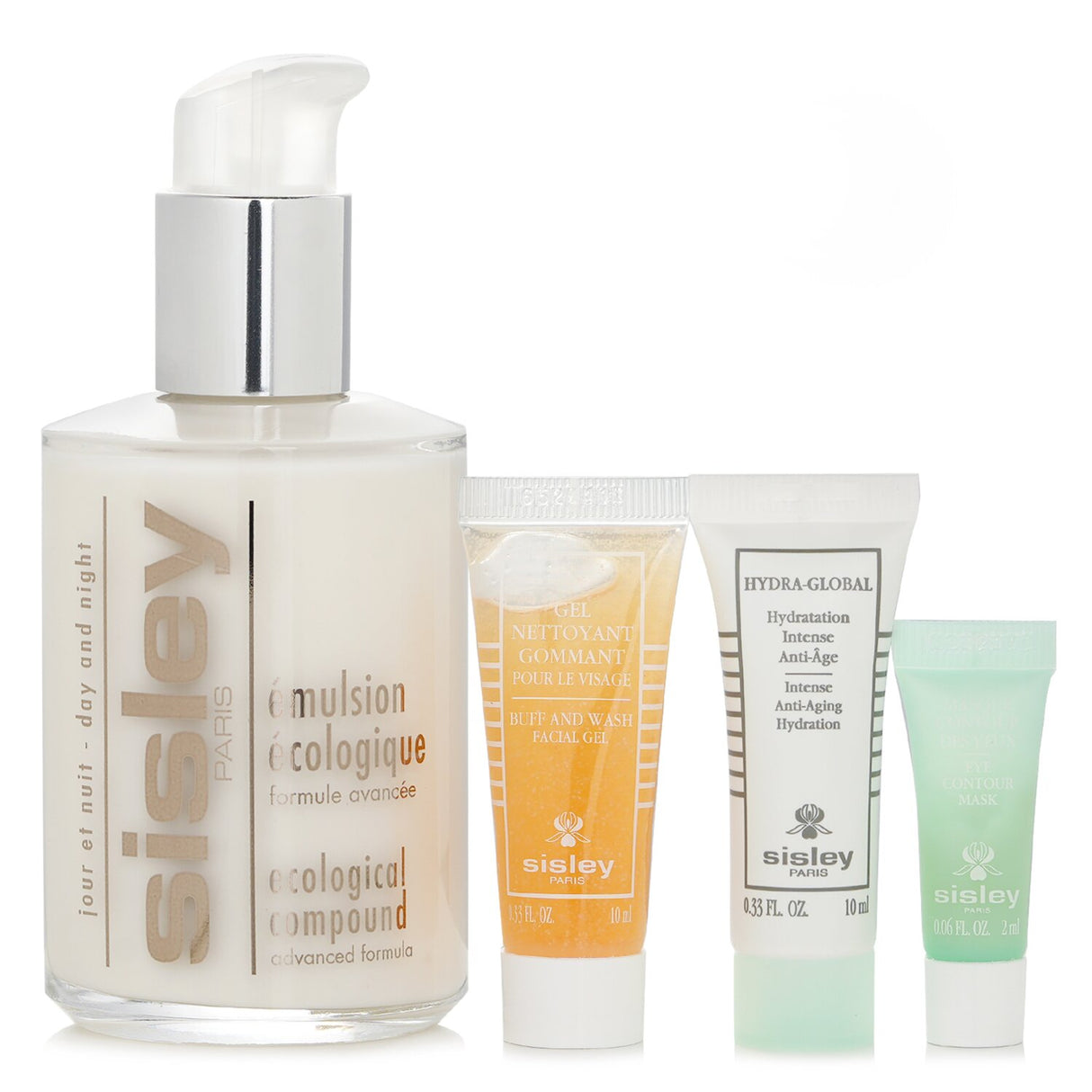 Premium Sisley skincare set featuring 4 products for hydration, anti-aging, and radiant skin in original packaging.