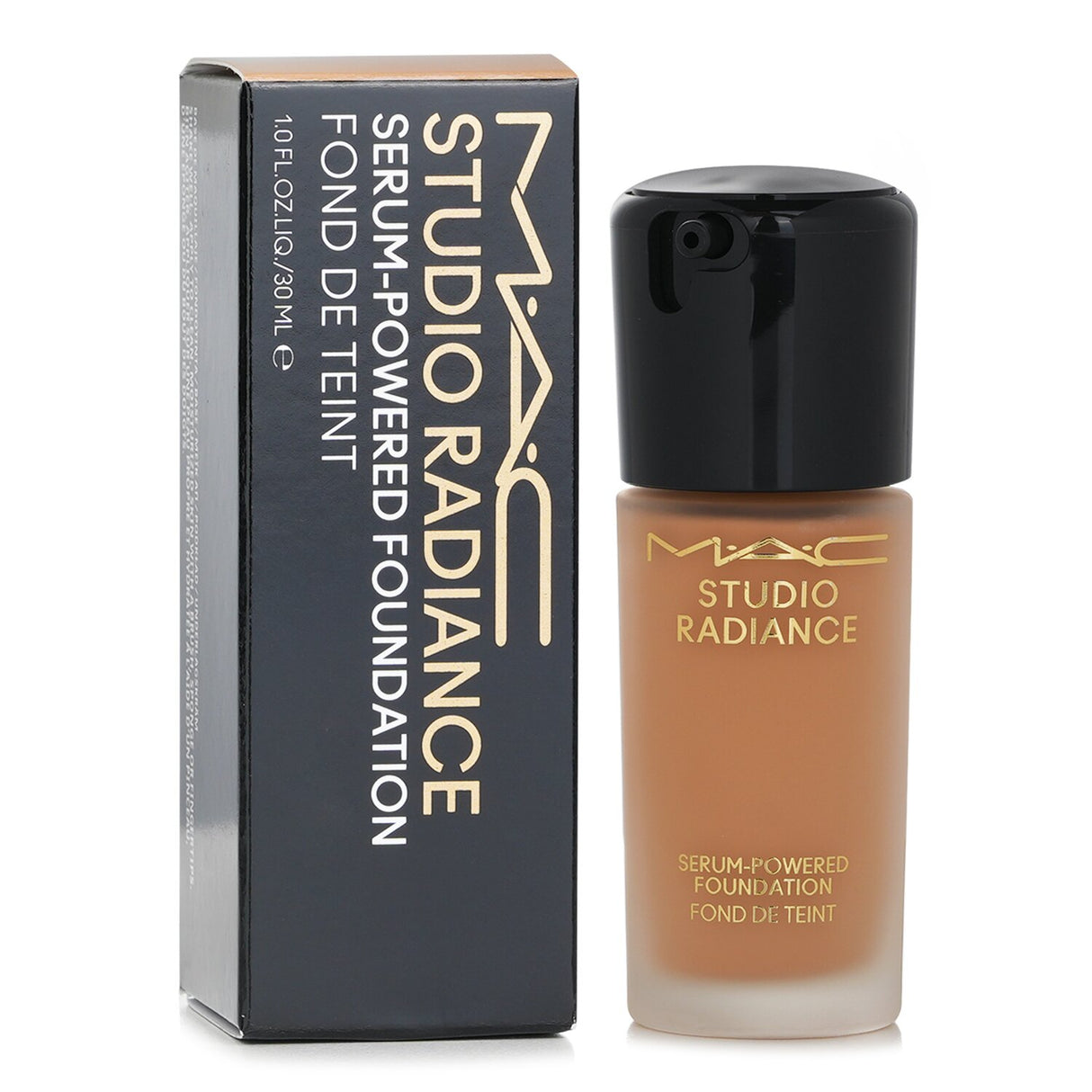MAC Studio Radiance Foundation #C3.5 in 30ml, hydrating formula with 80% skincare base and 10% hyaluronic acid for a radiant finish.