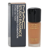 MAC Studio Radiance Foundation #C3.5 in 30ml, hydrating formula with 80% skincare base and 10% hyaluronic acid for a radiant finish.