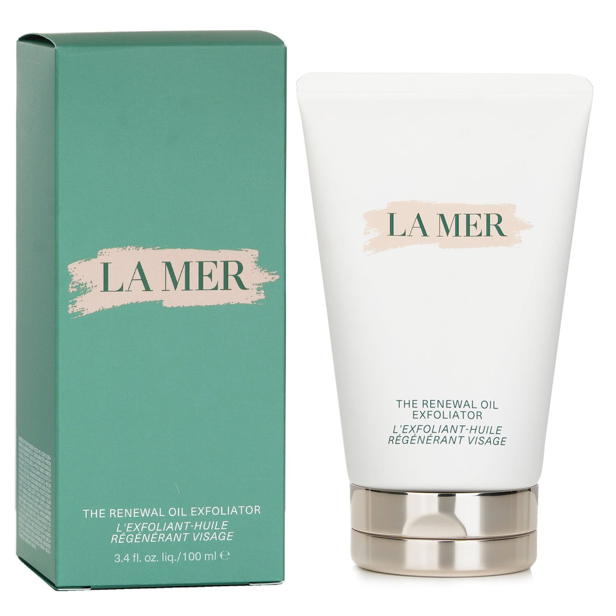 Luxurious La Mer Renewal Oil Exfoliator in 100ml, featuring sugar crystals and sea salt for radiant, smooth skin.