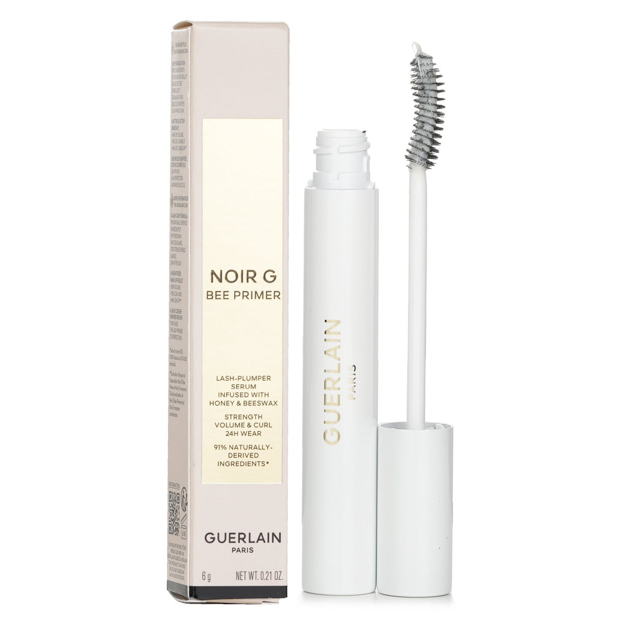 Guerlain Noir G Bee Primer Serum in 6g, a honey-infused lash-plumper for volume, curl, and length, perfect for versatile beauty.