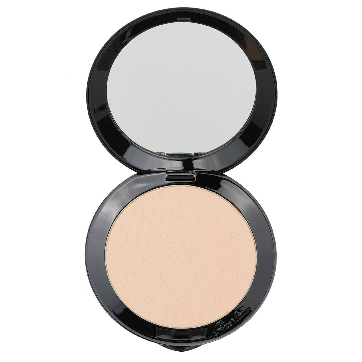 Guerlain Les Voilettes Translucent Compact Powder #03 Medium in a golden case, offering a satin-matte finish and violet scent.