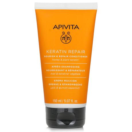 Apivita Keratin Repair Conditioner with honey, nourishes and repairs dry hair, enriched with natural ingredients for soft, healthy locks.