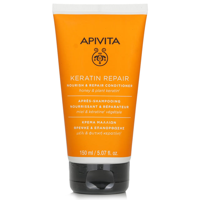 Apivita Keratin Repair Conditioner with honey, nourishes and repairs dry hair, enriched with natural ingredients for soft, healthy locks.