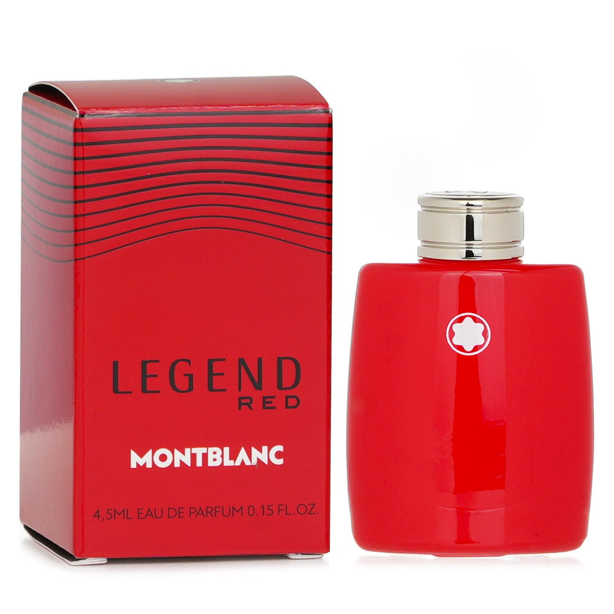 Miniature 4.5ml Montblanc Legend Red Eau De Parfum, featuring fresh citrus, spices, floral notes, and rich wood base.