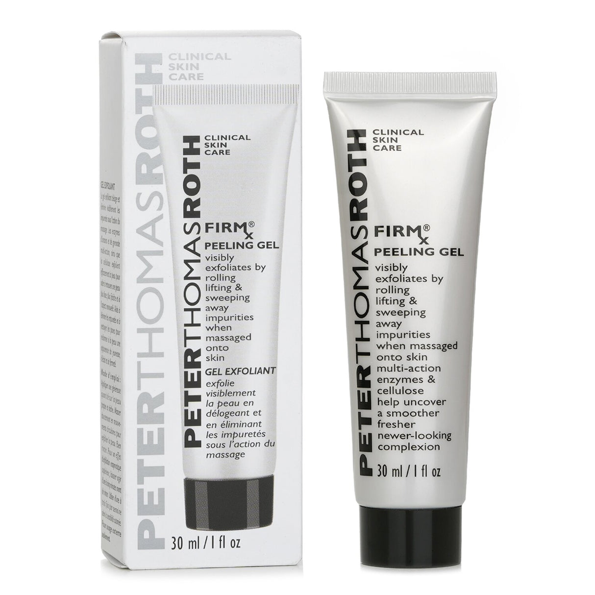 Peter Thomas Roth Firmx Peeling Gel in a 30ml bottle, designed for gentle exfoliation and skin rejuvenation.