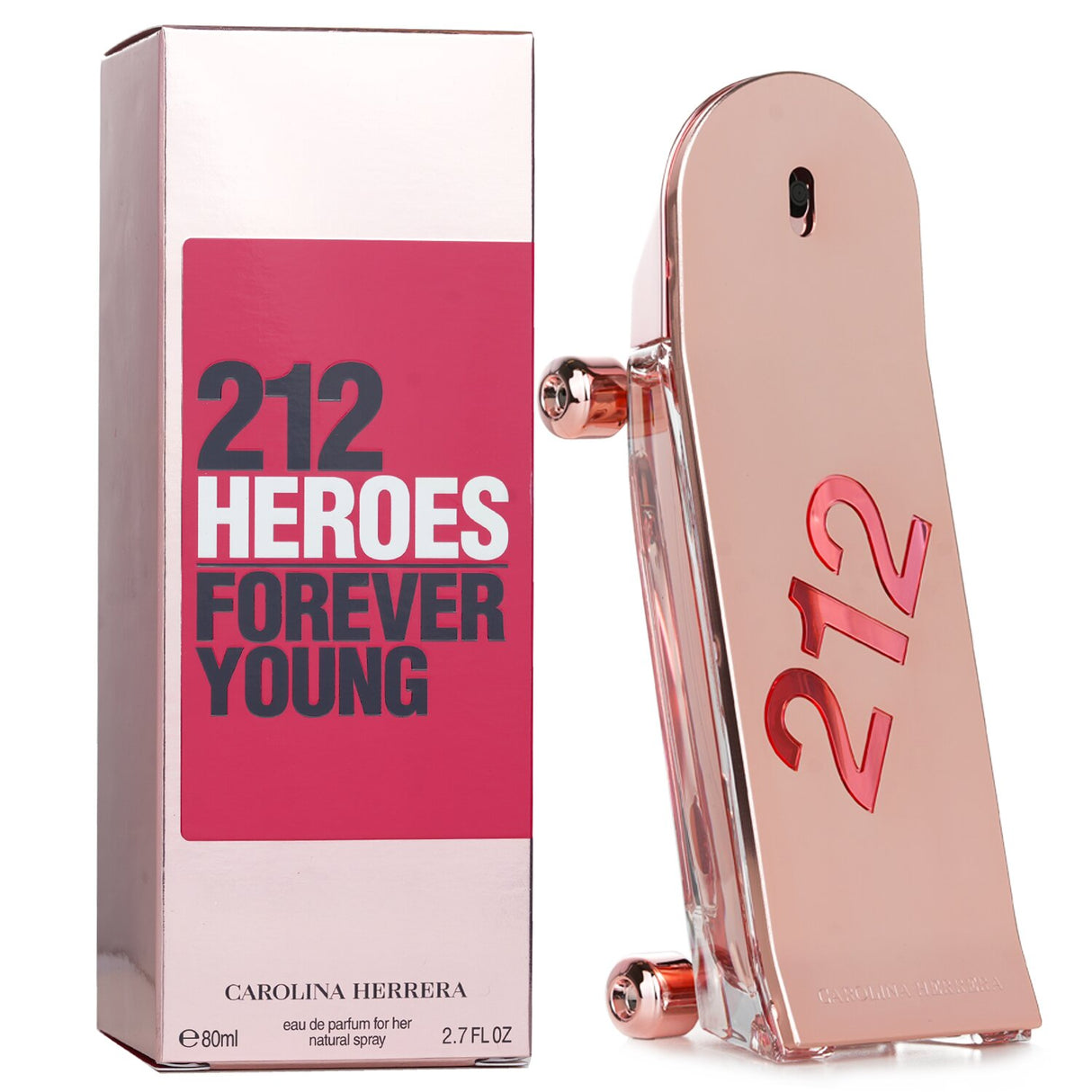 Carolina Herrera 212 Heroes Forever Young Eau De Parfum, 80ml, a vibrant floral fragrance for confident modern women.