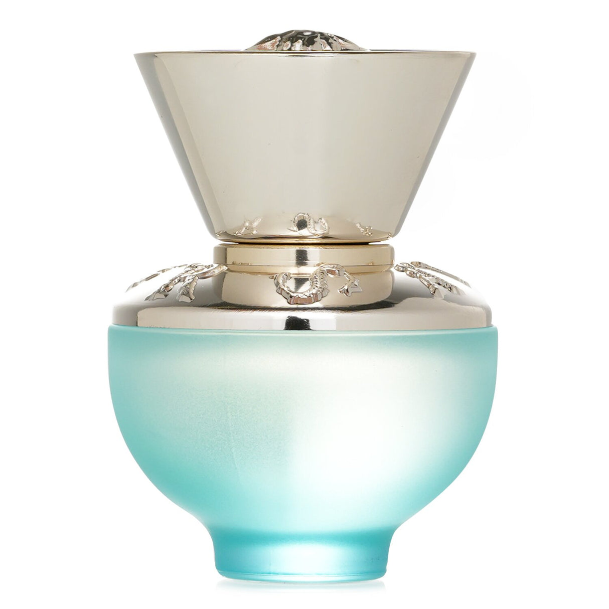 Versace Dylan Turquoise Eau De Toilette Spray in a 30ml bottle, featuring vibrant citrus and floral notes for a refreshing scent.