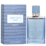 Jimmy Choo - Man Aqua Eau De Toilette Spray 50ml, a refreshing scent of grapefruit and marine notes, embodying modern masculinity.