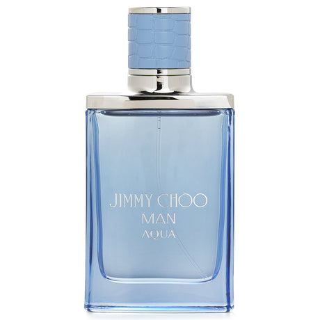 Vibrant 50ml Jimmy Choo - Man Aqua Eau De Toilette Spray, featuring refreshing notes of grapefruit and aquatic accords.