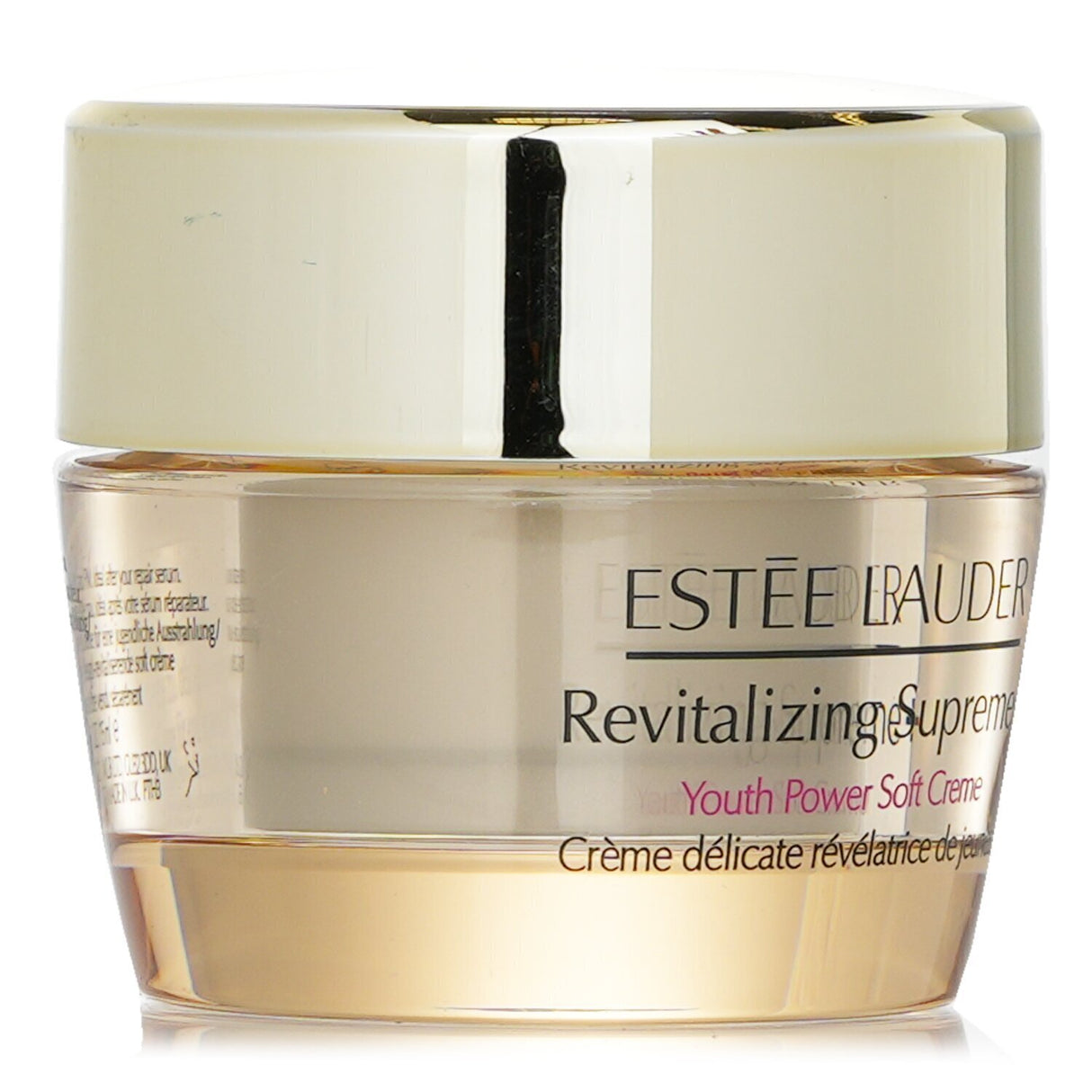 Estee Lauder Revitalizing Supreme + Youth Power Soft Creme Mini, 15ml, enriched with hibiscus and moringa for youthful, hydrated skin.