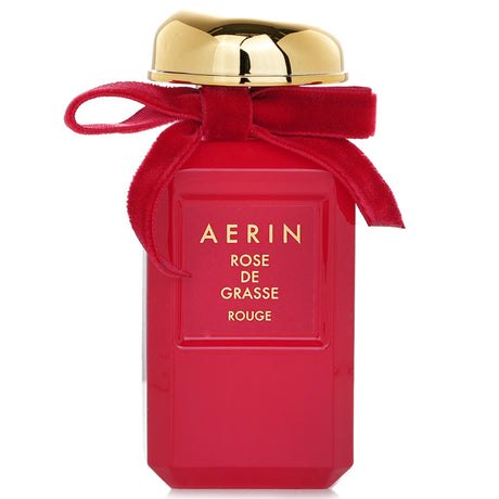 Luxurious Aerin Rose De Grasse Rouge Eau De Parfum in an elegant bottle, featuring rich rose and warm spice notes.